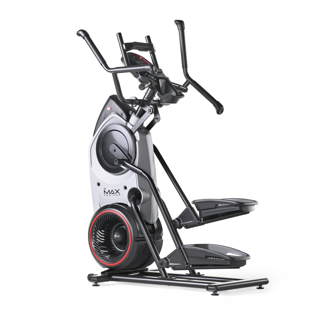 Angled rear view of BowFlex Max Trainer M6 against a transparent background.