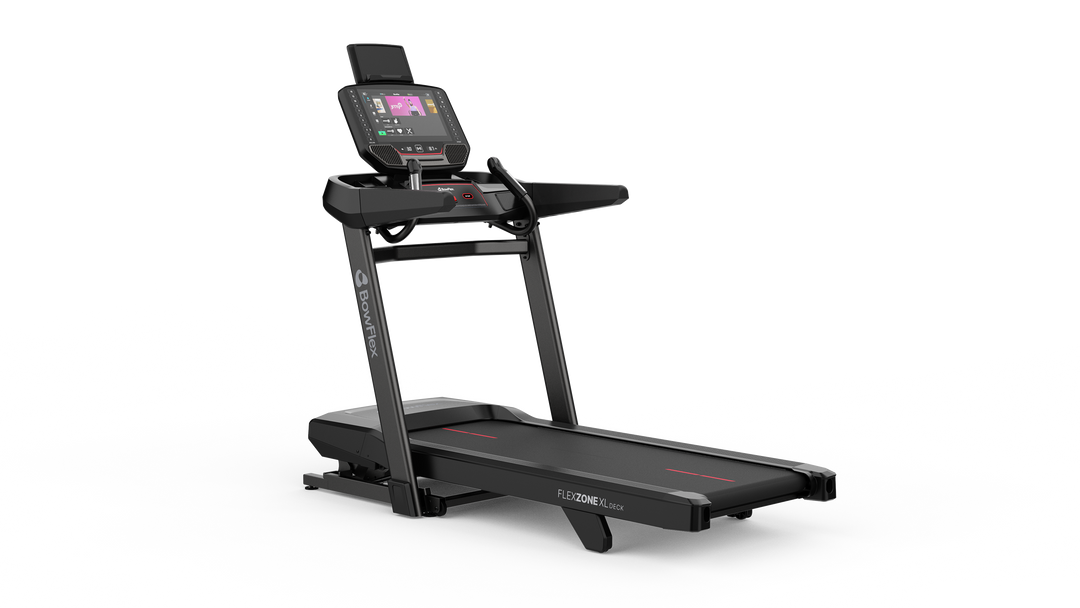 Angled view of the BowFlex T16 Treadmill.