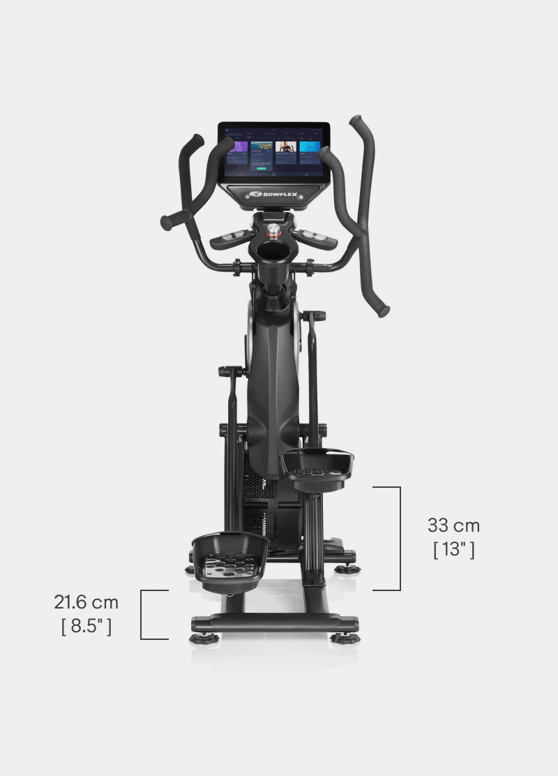 Dimensions for the BowFlex Max Total 40 step-on height and maximum step differential.