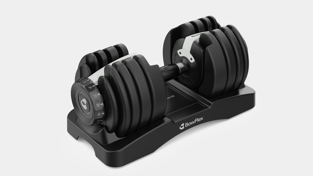 Angled view of the BowFlex Results Series DB52-21 SelectTech Dumbbells.