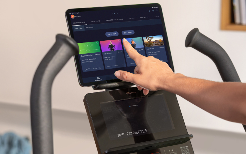 Select a JRNY workout on a tablet