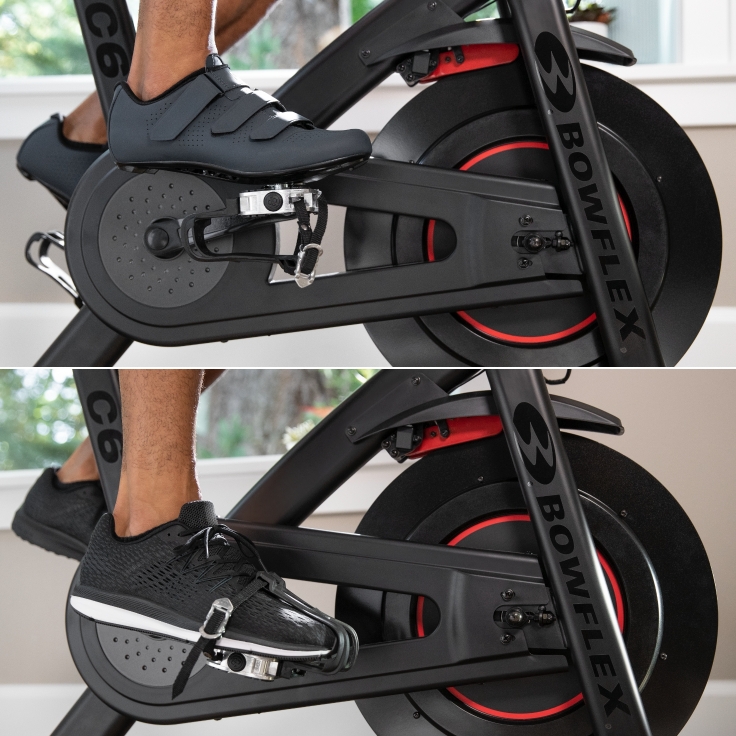 exercise bike pedals with heel support