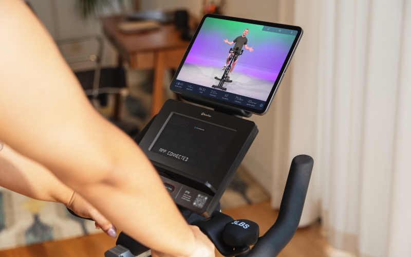 Trainer-led workout on screen